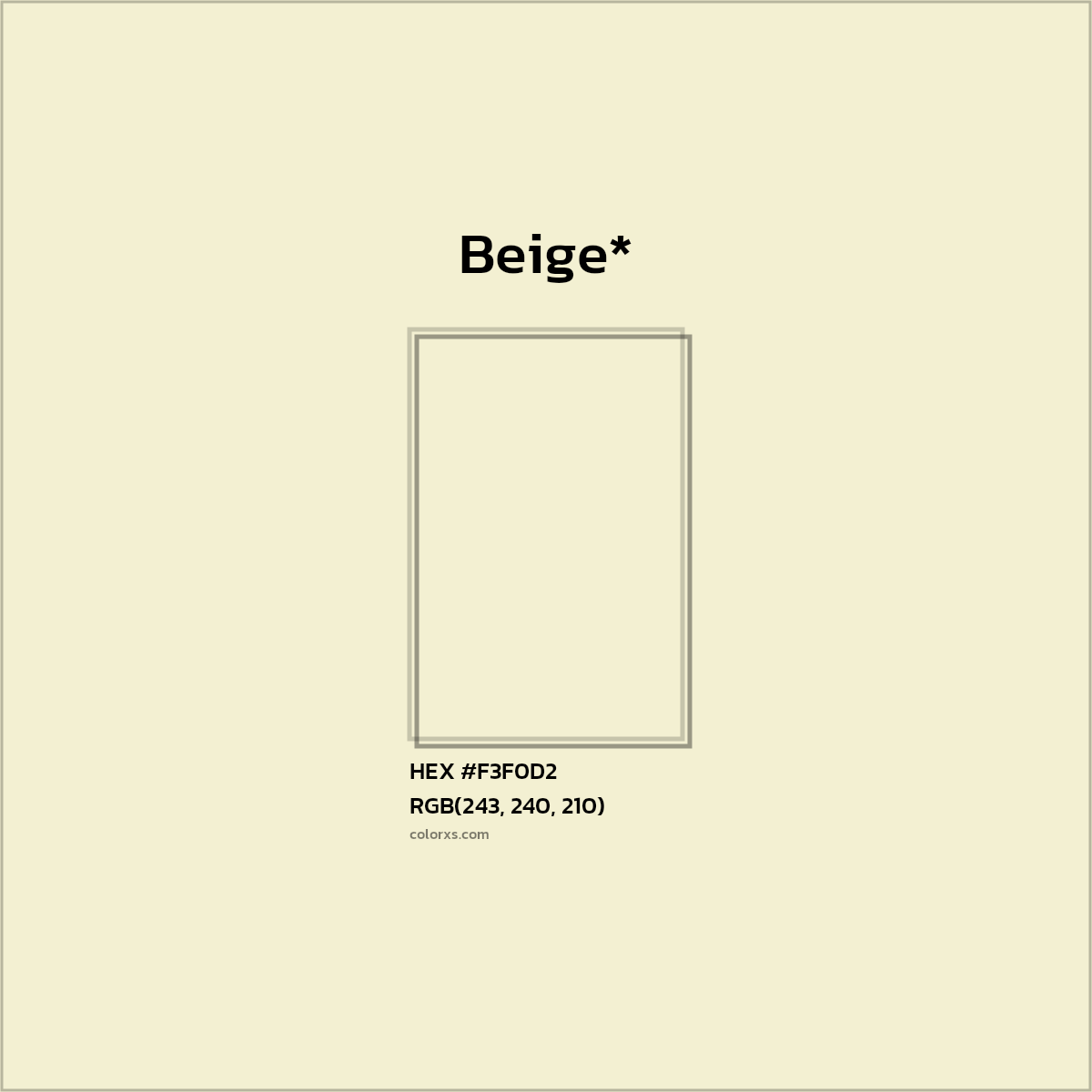 HEX #F3F0D2 Color Name, Color Code, Palettes, Similar Paints, Images