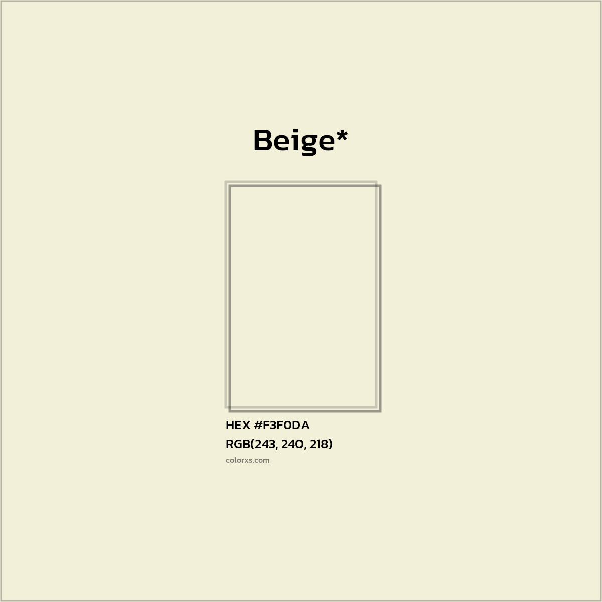 HEX #F3F0DA Color Name, Color Code, Palettes, Similar Paints, Images