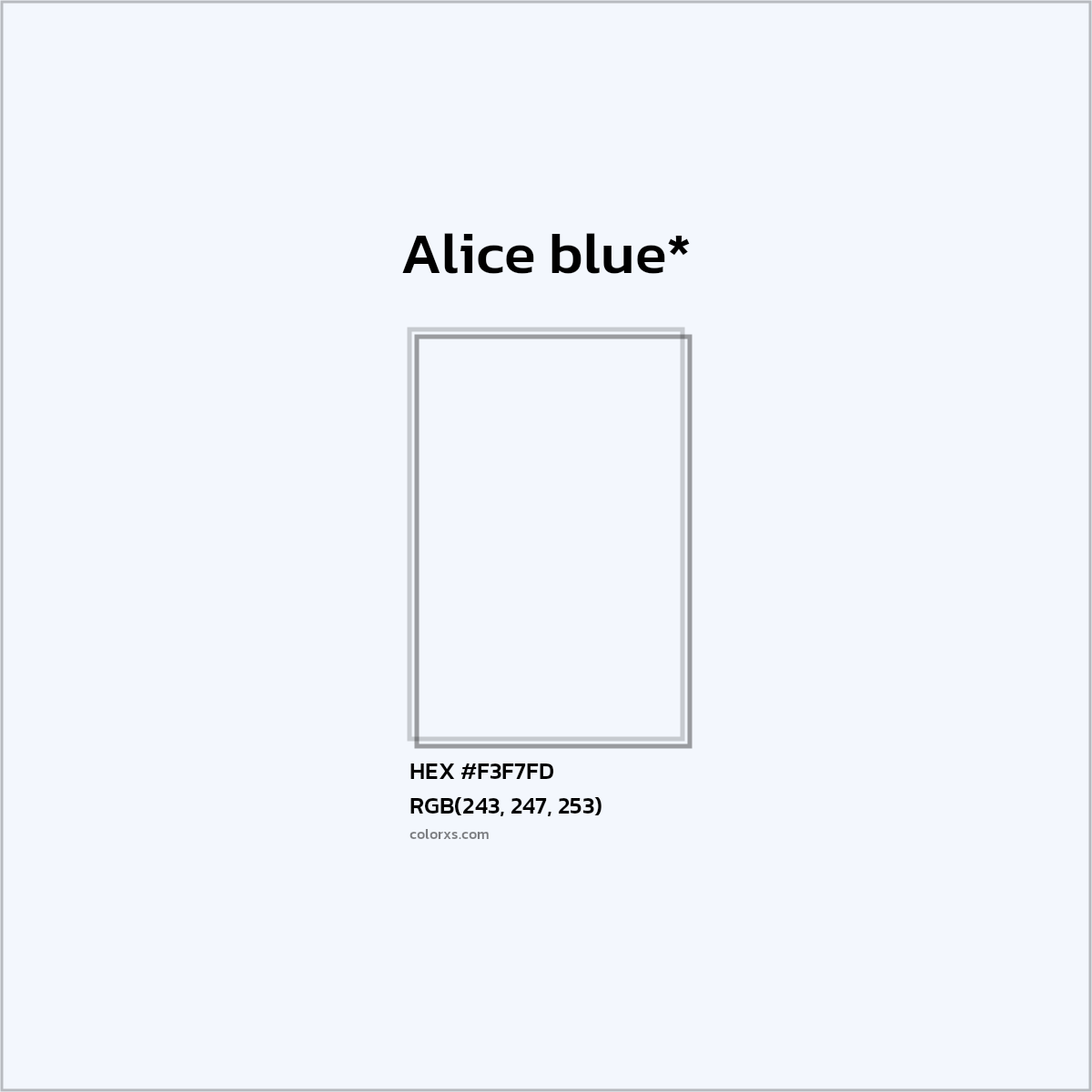 HEX #F3F7FD Color Name, Color Code, Palettes, Similar Paints, Images