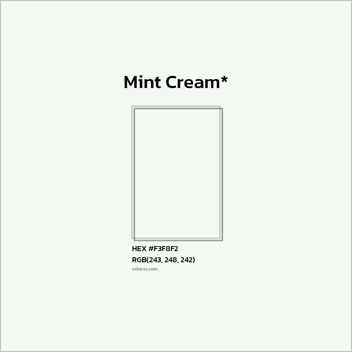 HEX #F3F8F2 Color Name, Color Code, Palettes, Similar Paints, Images