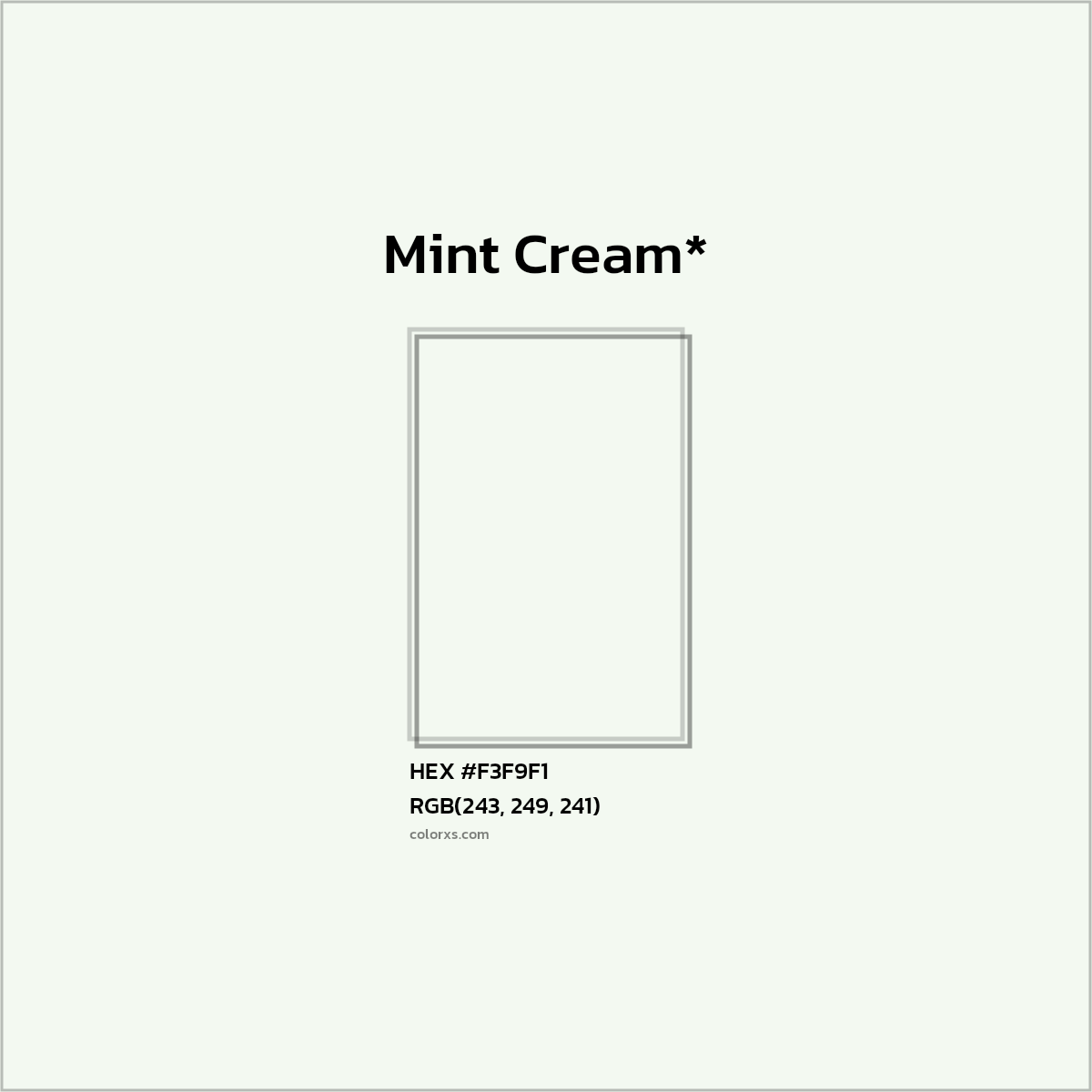 HEX #F3F9F1 Color Name, Color Code, Palettes, Similar Paints, Images
