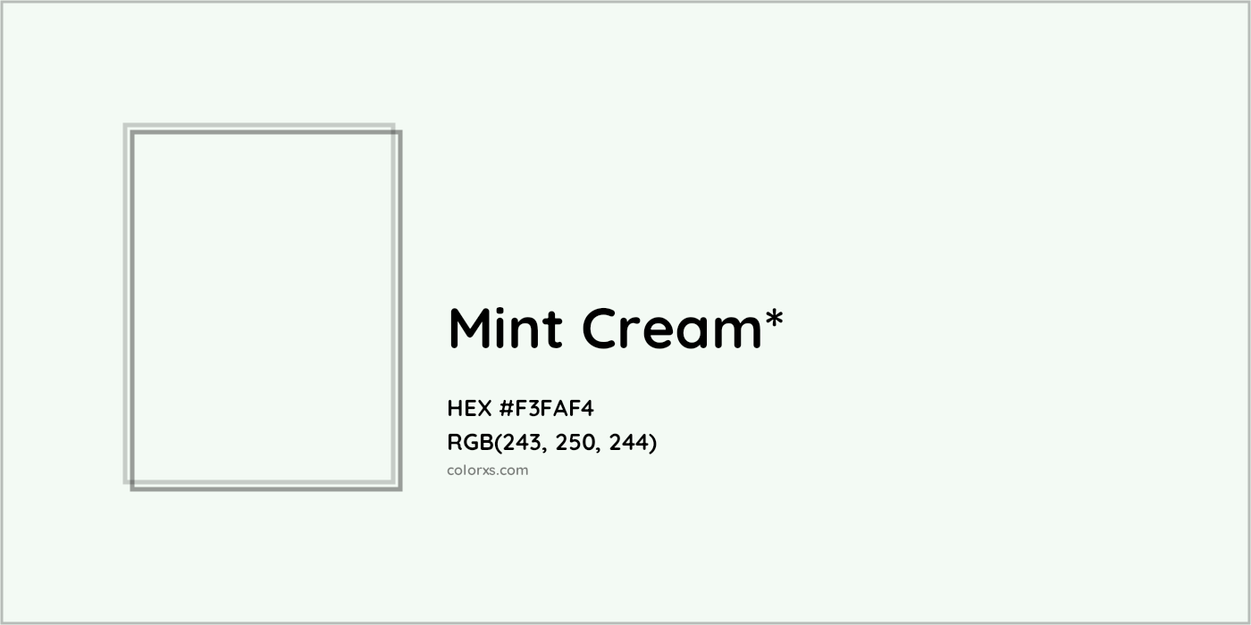 HEX #F3FAF4 Color Name, Color Code, Palettes, Similar Paints, Images