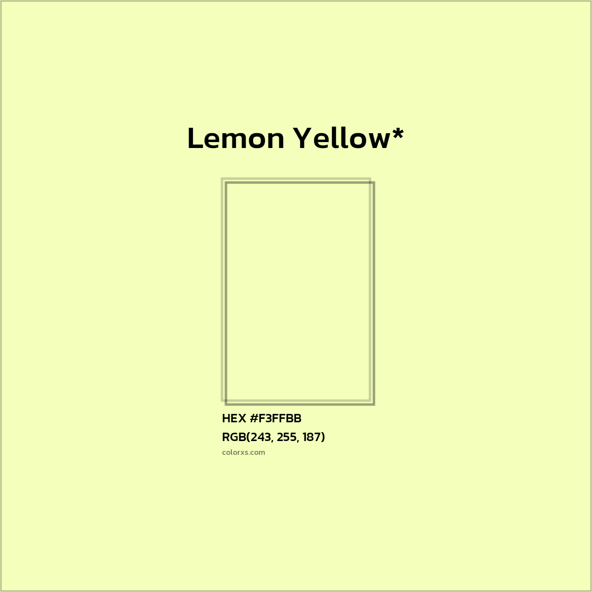 HEX #F3FFBB Color Name, Color Code, Palettes, Similar Paints, Images