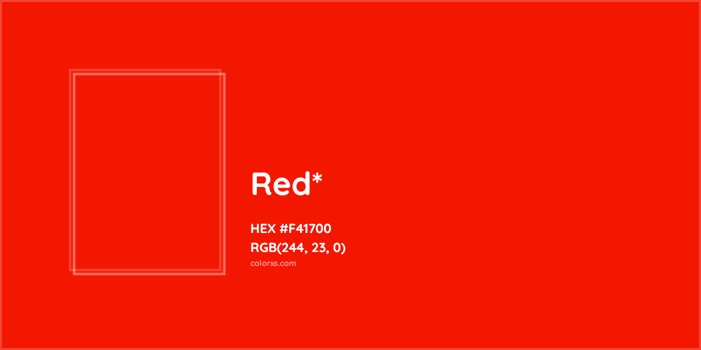 HEX #F41700 Color Name, Color Code, Palettes, Similar Paints, Images