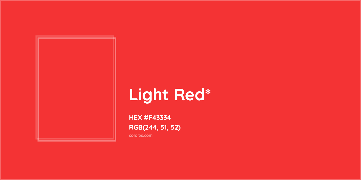 HEX #F43334 Color Name, Color Code, Palettes, Similar Paints, Images