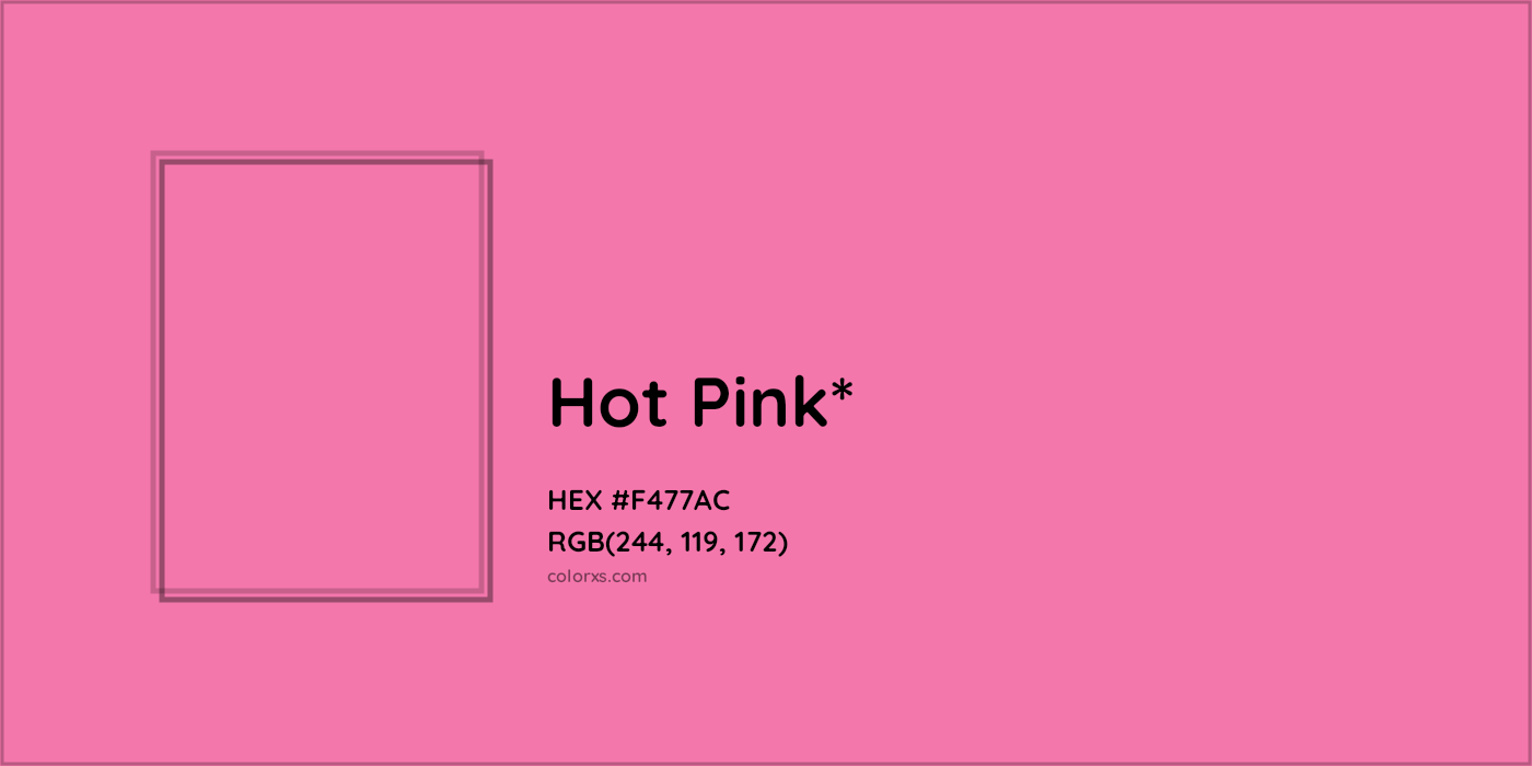 HEX #F477AC Color Name, Color Code, Palettes, Similar Paints, Images