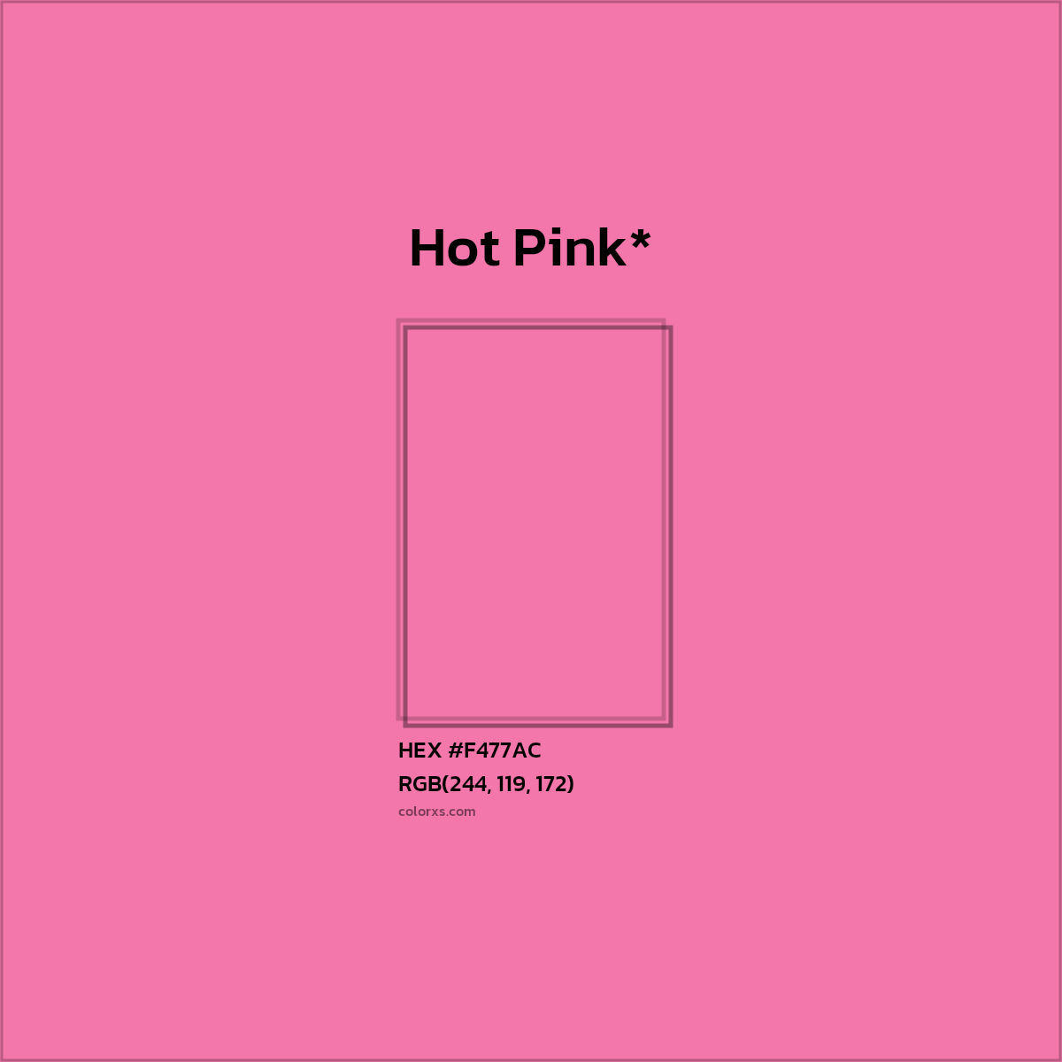 HEX #F477AC Color Name, Color Code, Palettes, Similar Paints, Images
