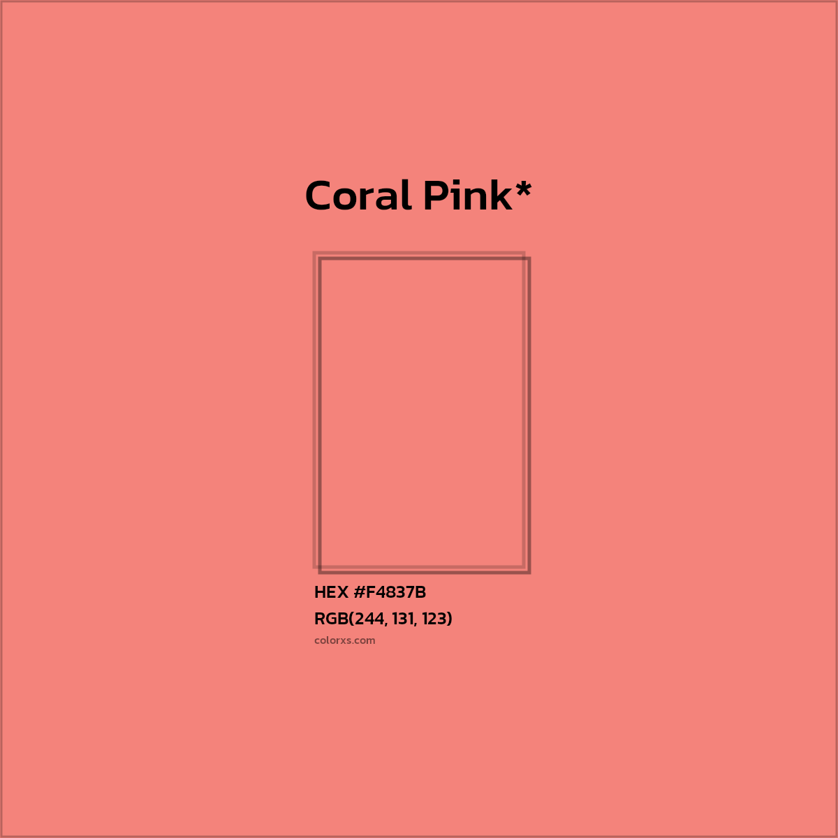 HEX #F4837B Color Name, Color Code, Palettes, Similar Paints, Images