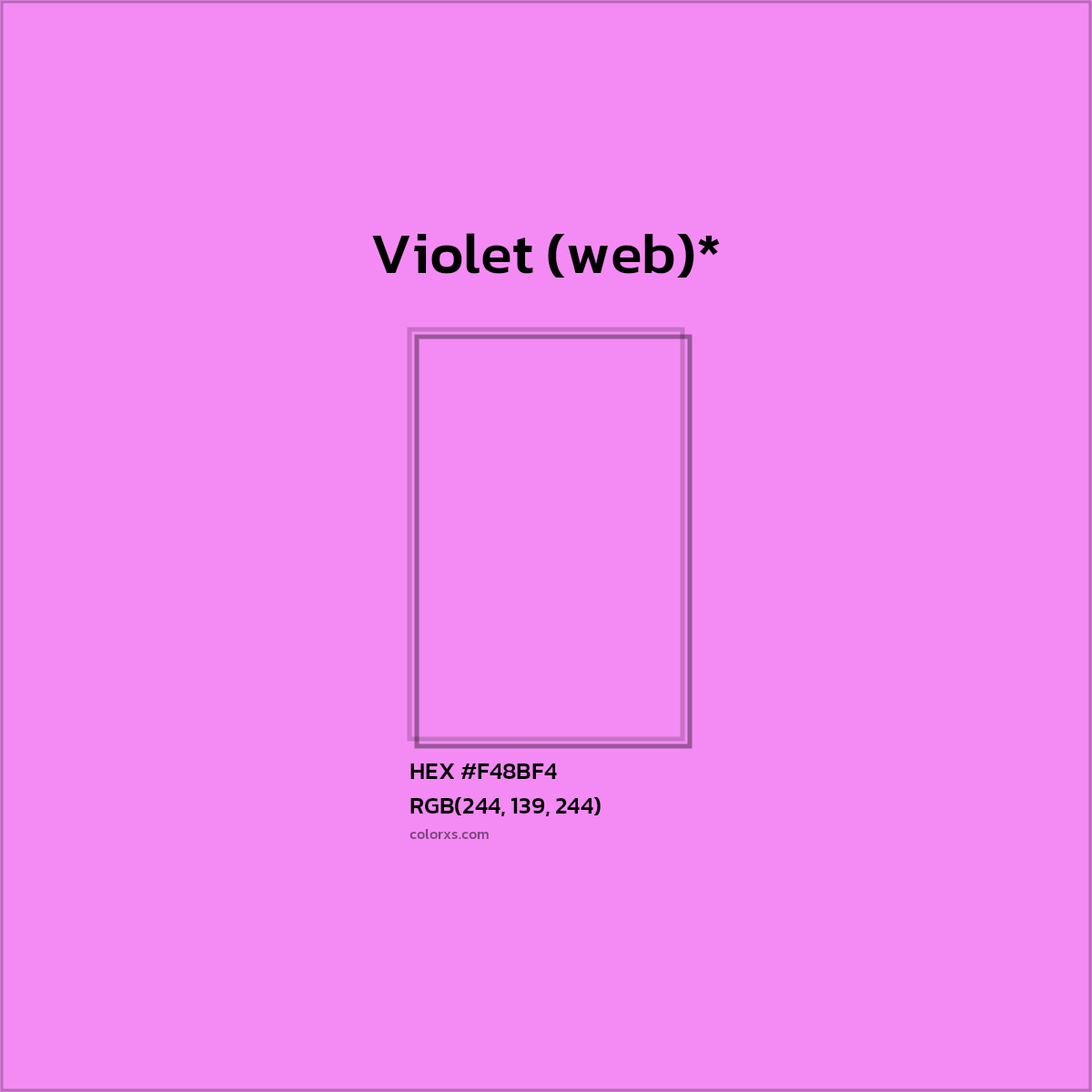 HEX #F48BF4 Color Name, Color Code, Palettes, Similar Paints, Images