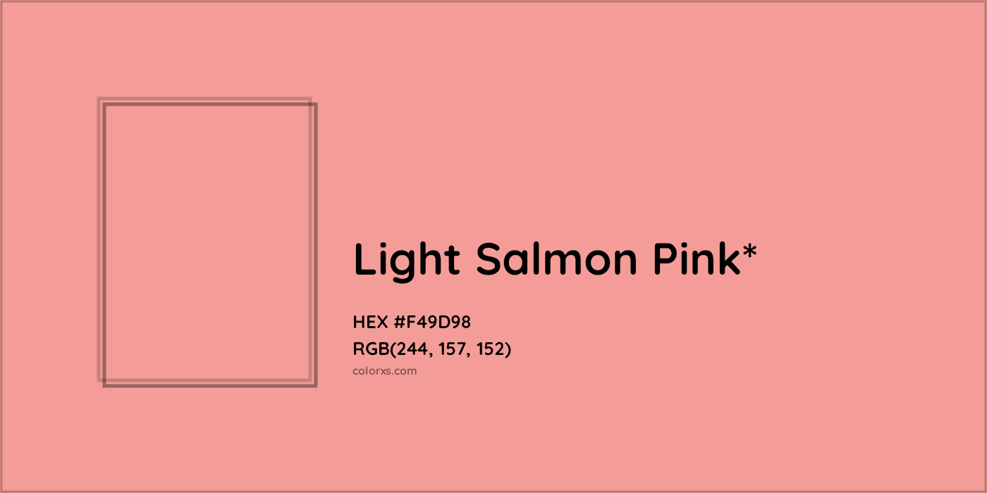 HEX #F49D98 Color Name, Color Code, Palettes, Similar Paints, Images