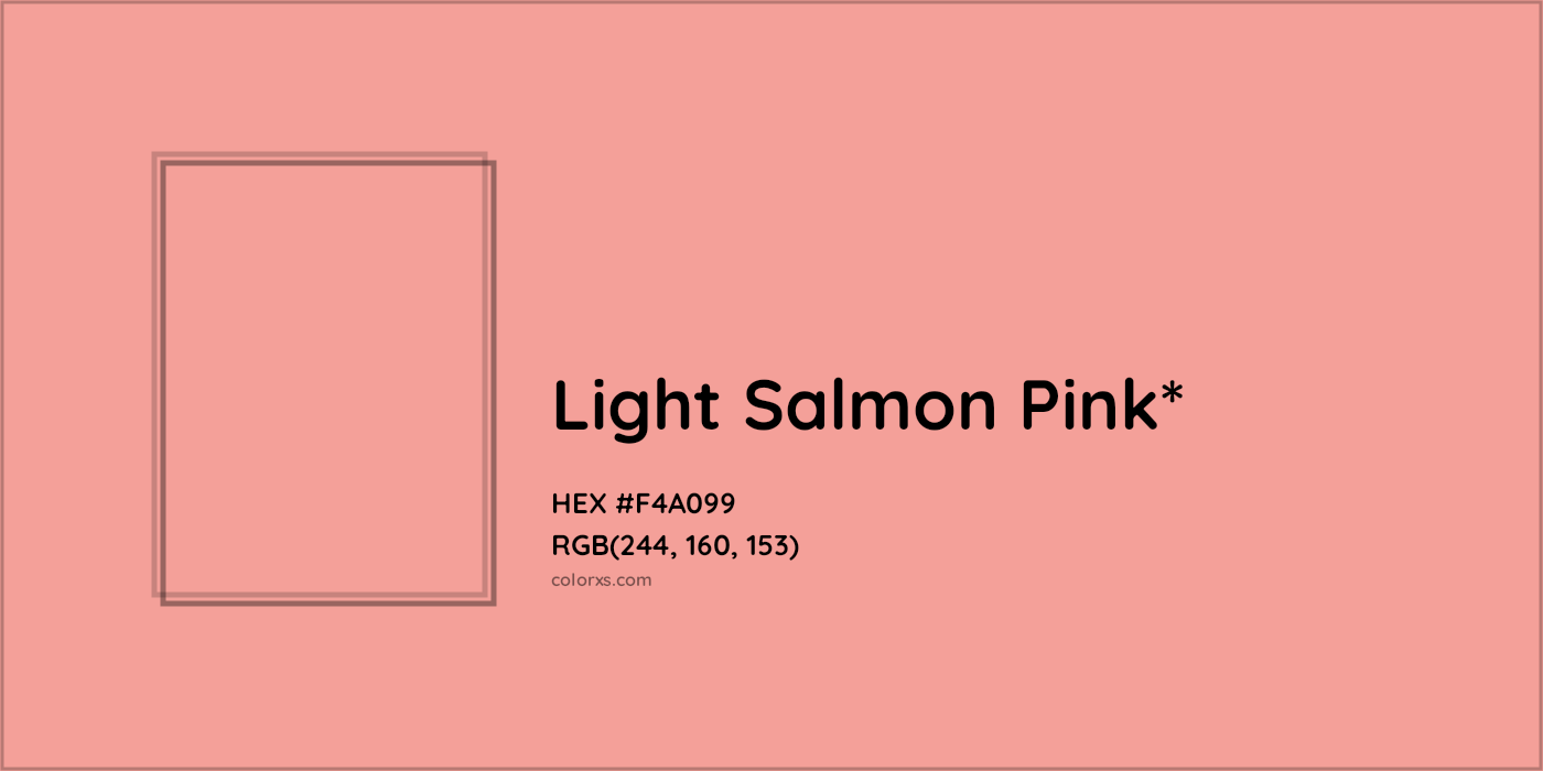 HEX #F4A099 Color Name, Color Code, Palettes, Similar Paints, Images