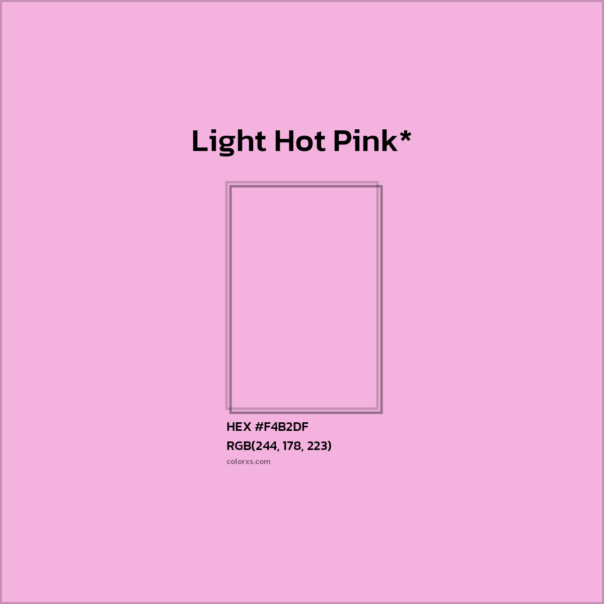 HEX #F4B2DF Color Name, Color Code, Palettes, Similar Paints, Images