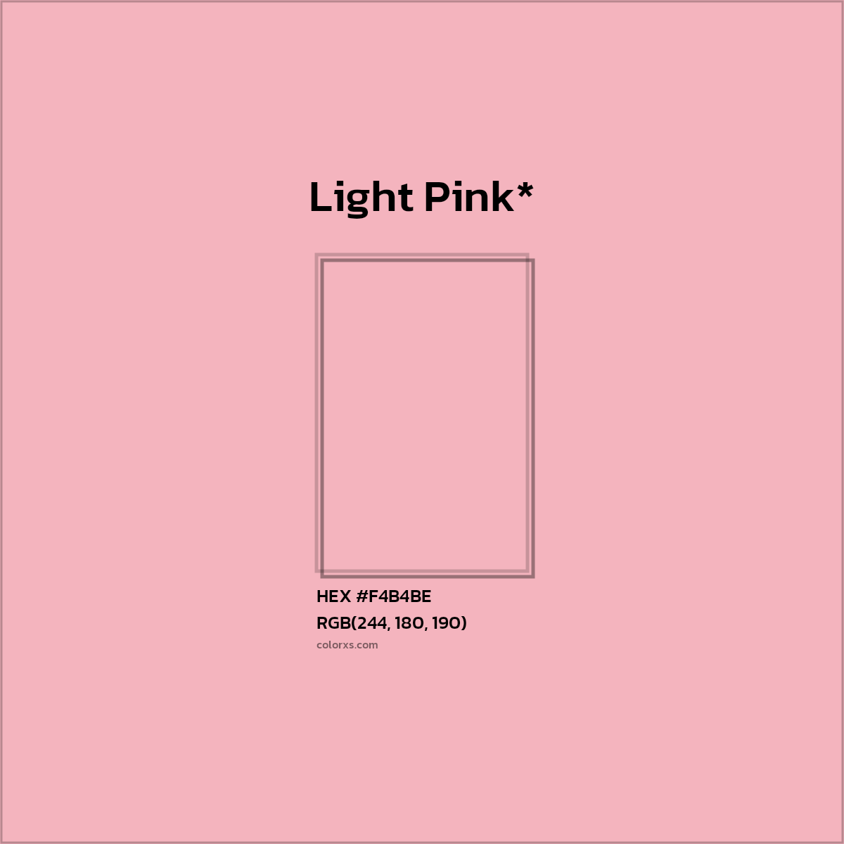 HEX #F4B4BE Color Name, Color Code, Palettes, Similar Paints, Images