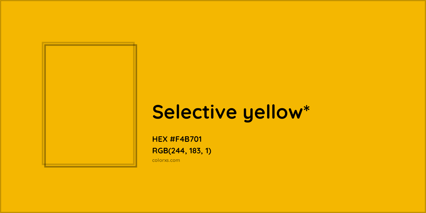 HEX #F4B701 Color Name, Color Code, Palettes, Similar Paints, Images