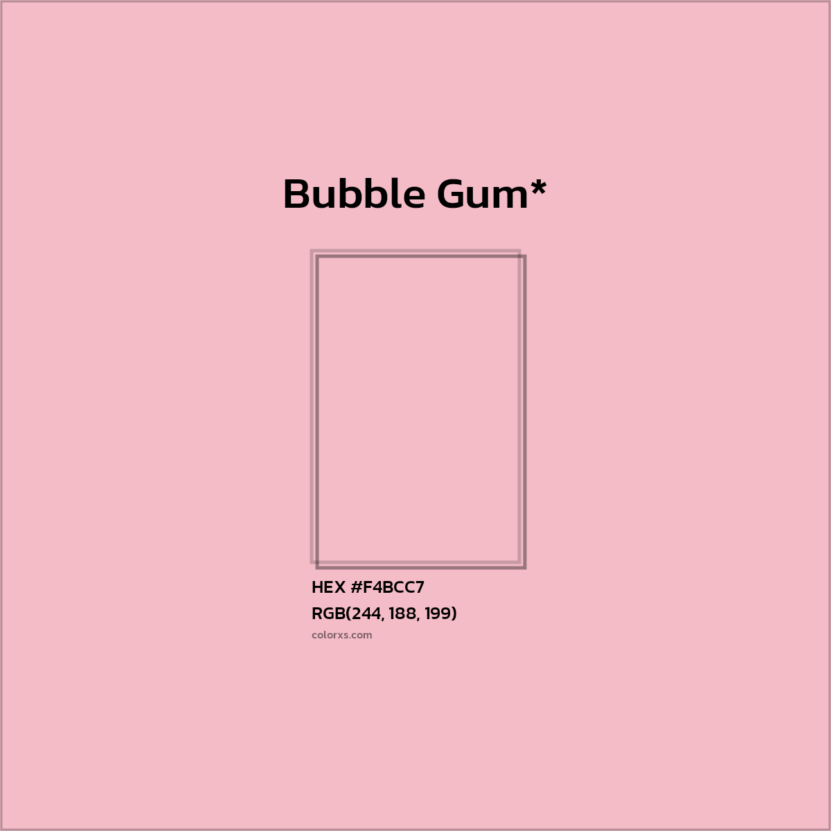 HEX #F4BCC7 Color Name, Color Code, Palettes, Similar Paints, Images