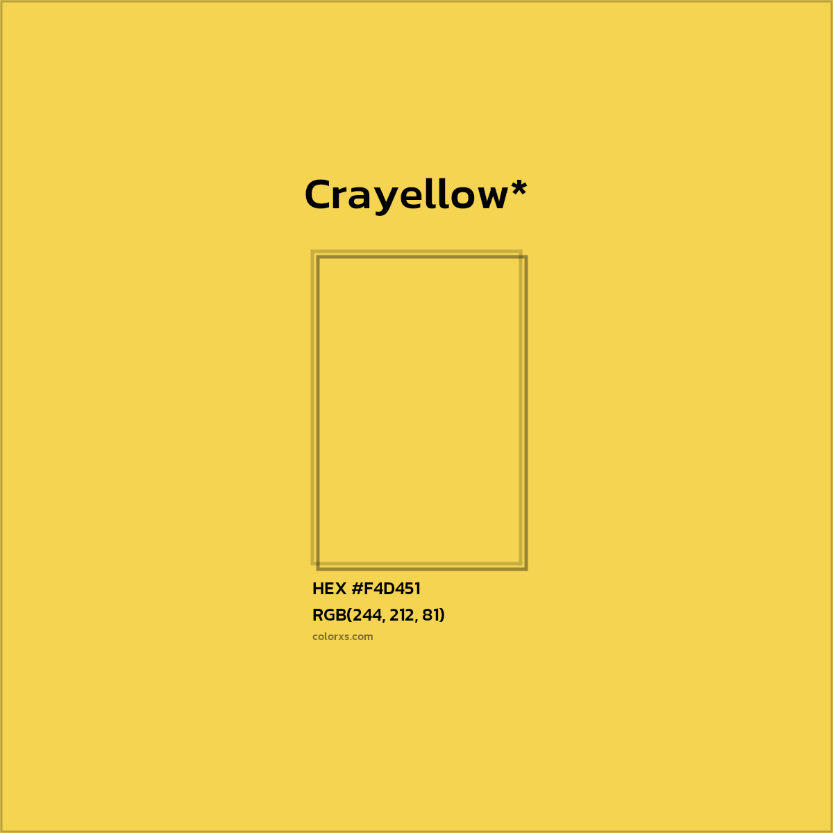 HEX #F4D451 Color Name, Color Code, Palettes, Similar Paints, Images