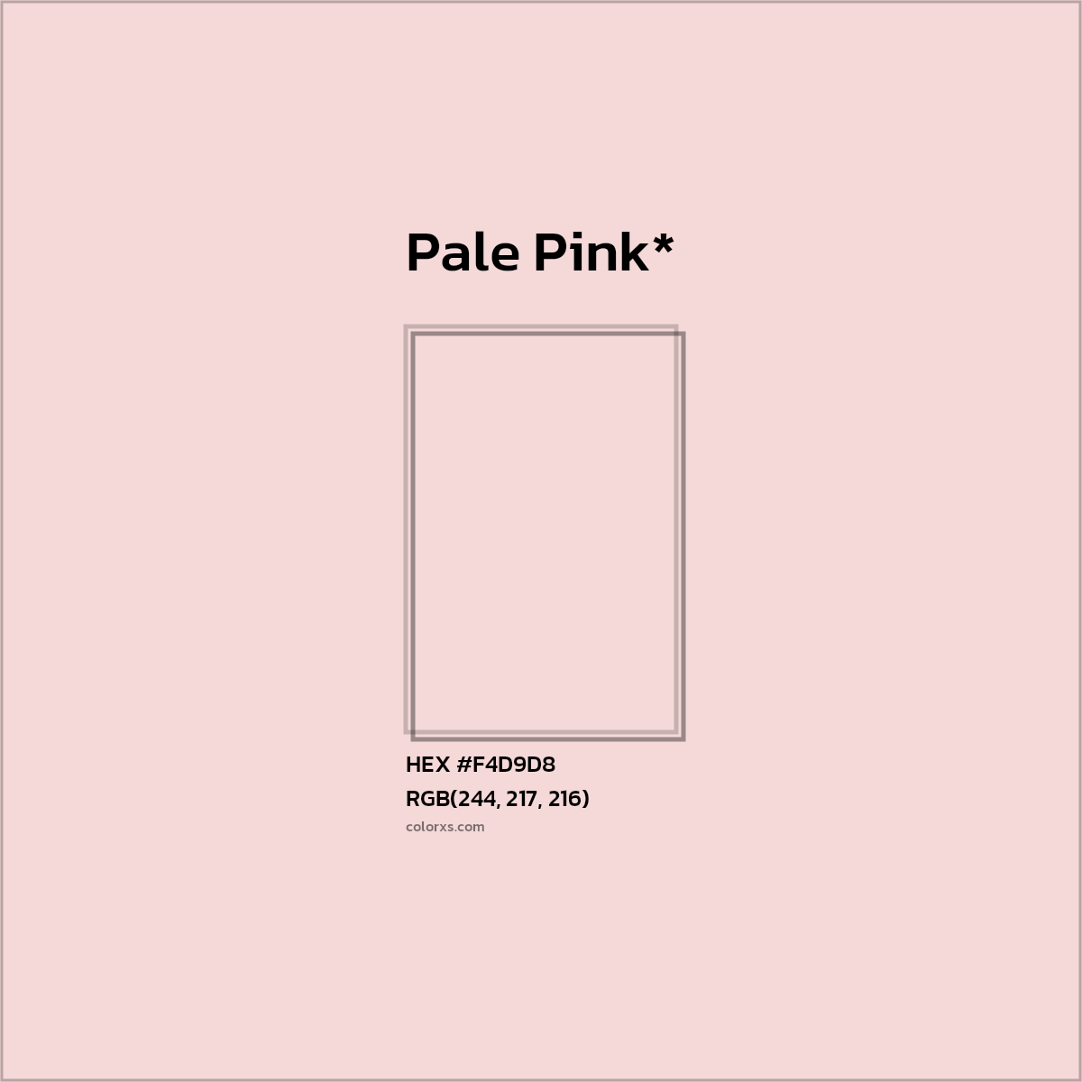 HEX #F4D9D8 Color Name, Color Code, Palettes, Similar Paints, Images