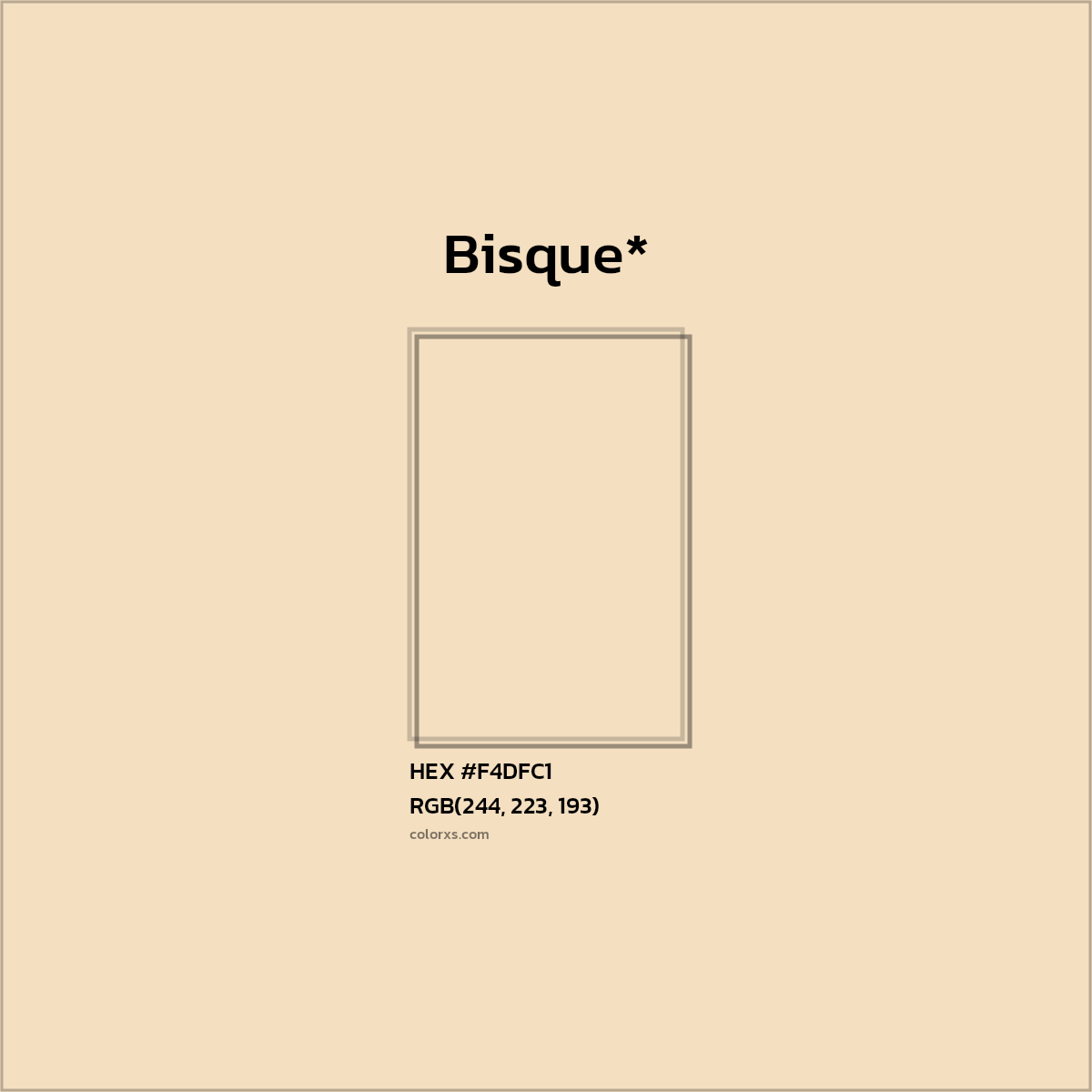 HEX #F4DFC1 Color Name, Color Code, Palettes, Similar Paints, Images