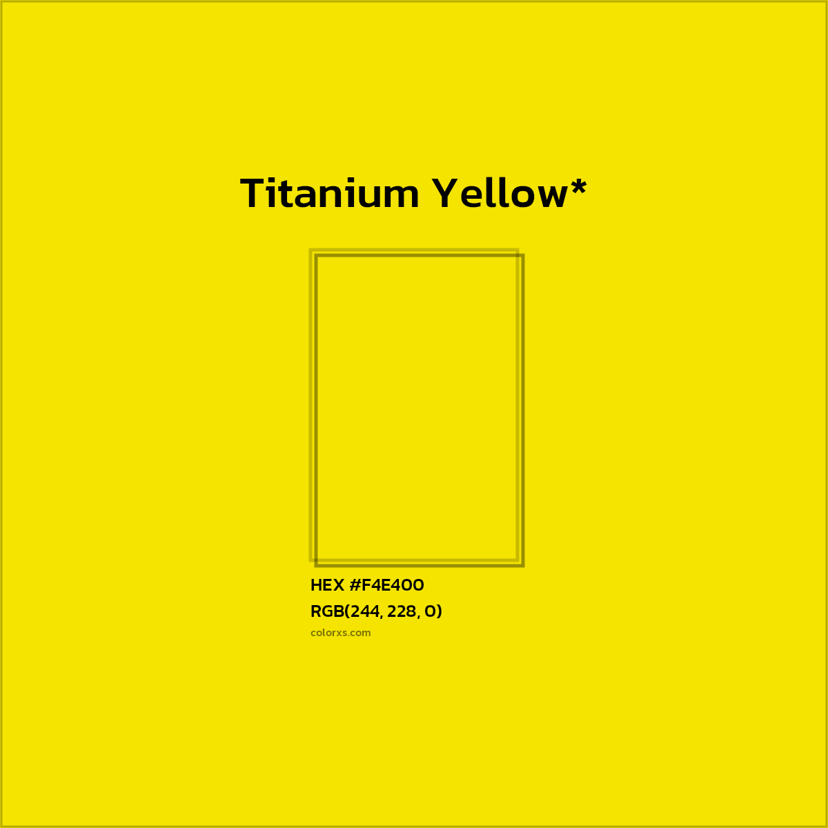 HEX #F4E400 Color Name, Color Code, Palettes, Similar Paints, Images