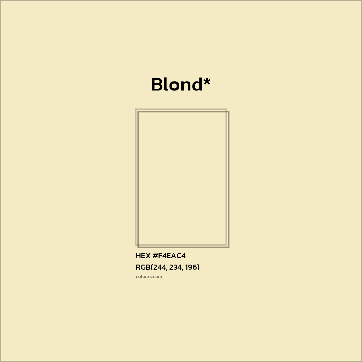 HEX #F4EAC4 Color Name, Color Code, Palettes, Similar Paints, Images