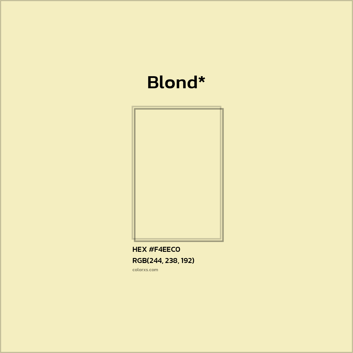 HEX #F4EEC0 Color Name, Color Code, Palettes, Similar Paints, Images