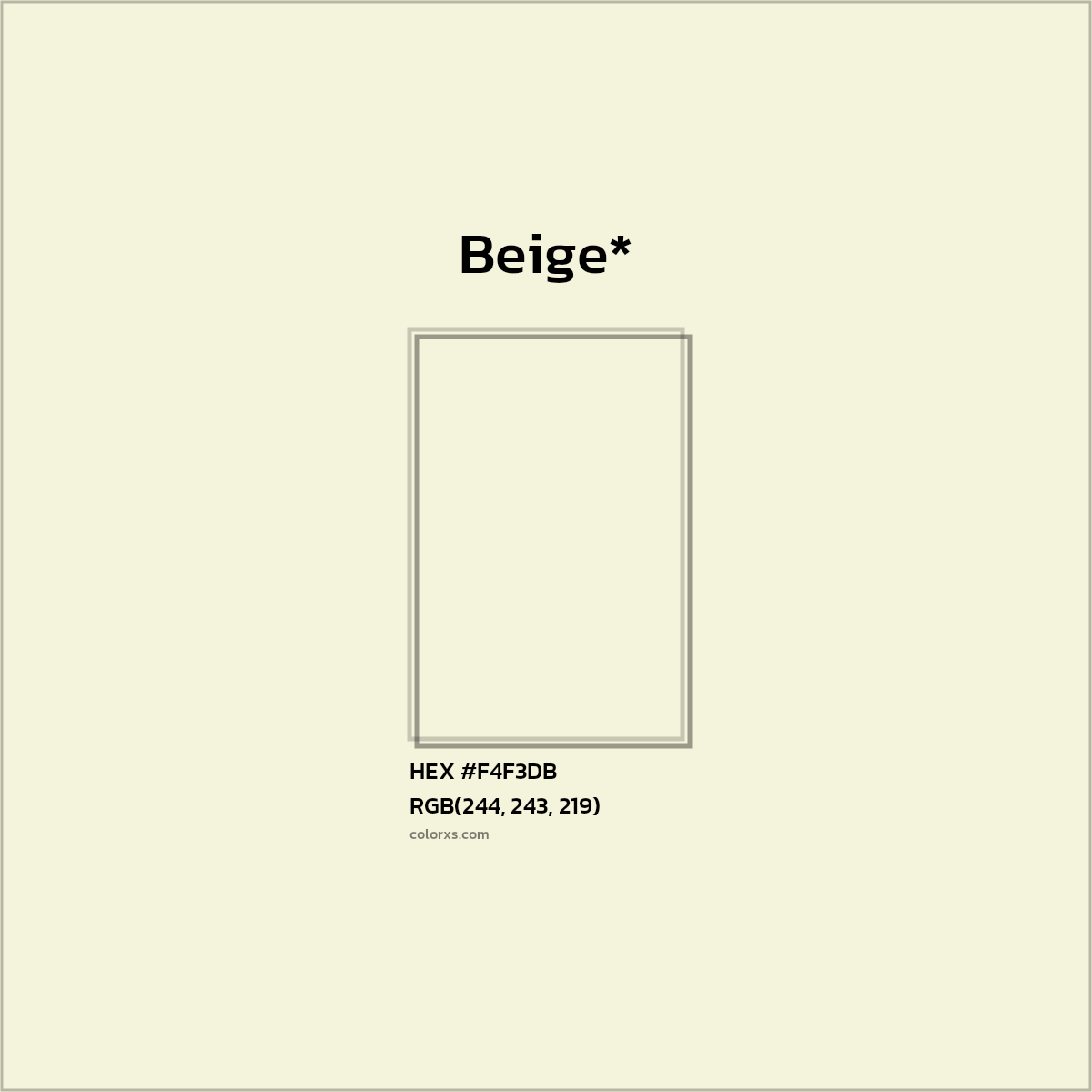 HEX #F4F3DB Color Name, Color Code, Palettes, Similar Paints, Images