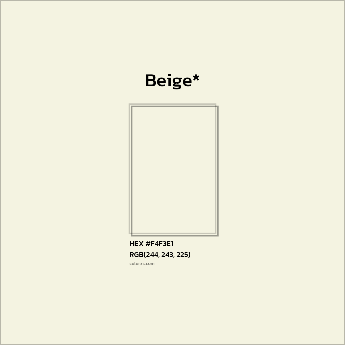 HEX #F4F3E1 Color Name, Color Code, Palettes, Similar Paints, Images