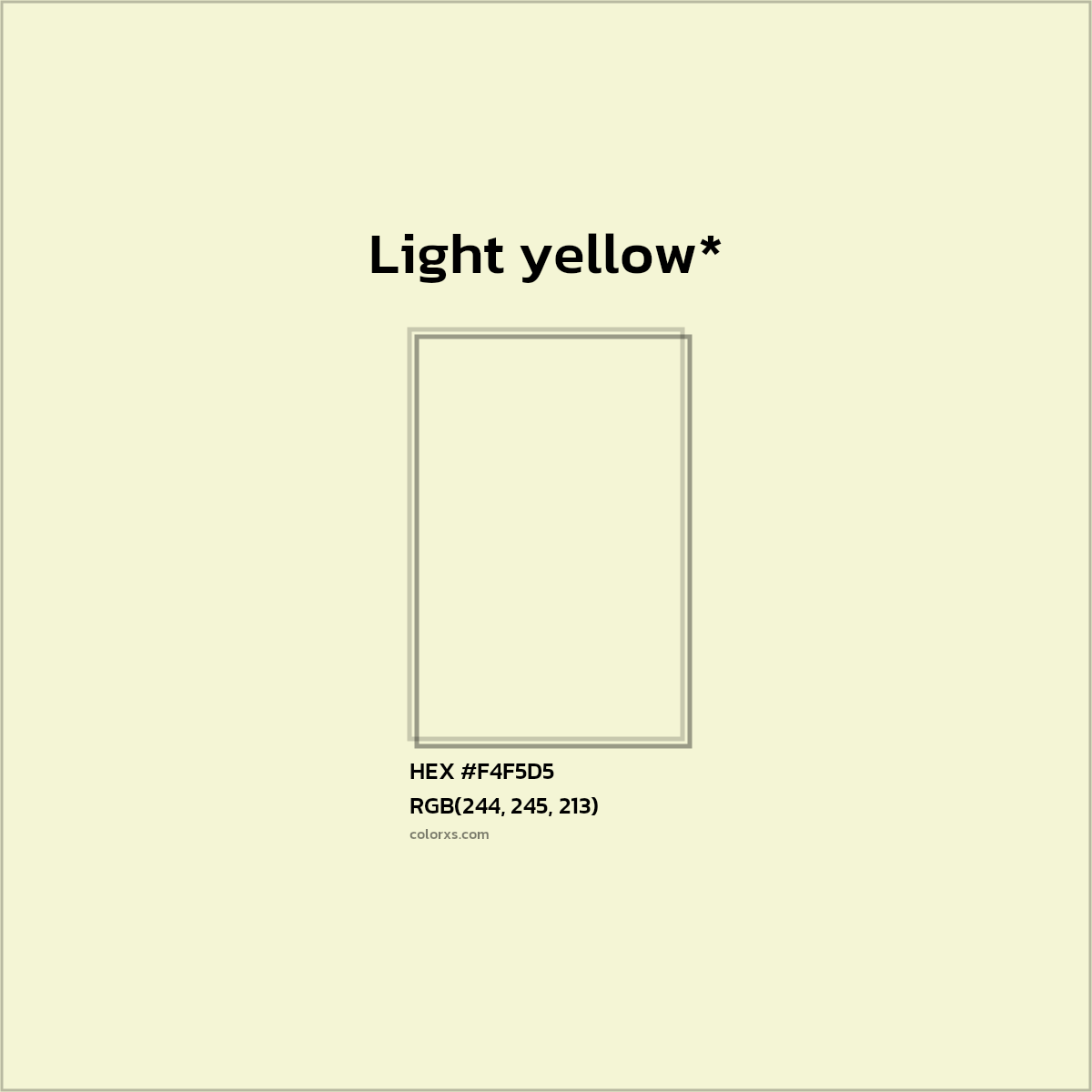 HEX #F4F5D5 Color Name, Color Code, Palettes, Similar Paints, Images