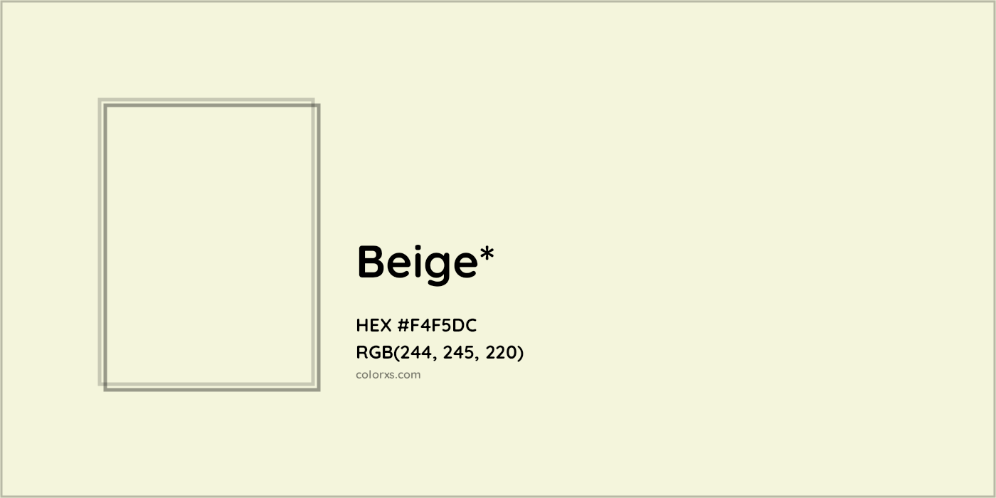 HEX #F4F5DC Color Name, Color Code, Palettes, Similar Paints, Images