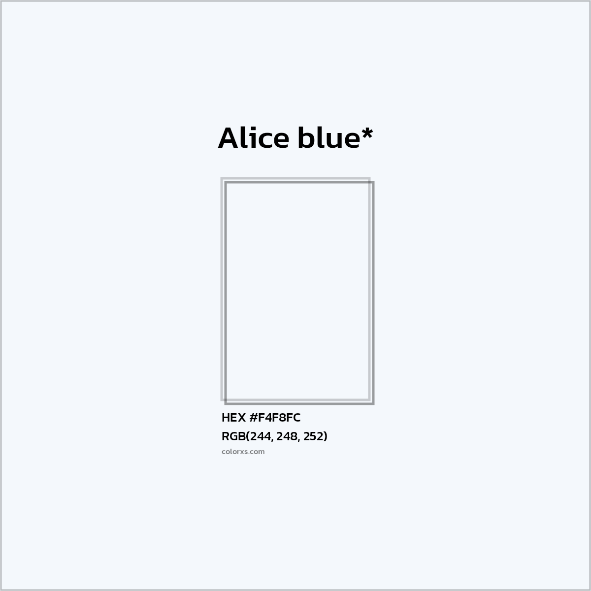 HEX #F4F8FC Color Name, Color Code, Palettes, Similar Paints, Images
