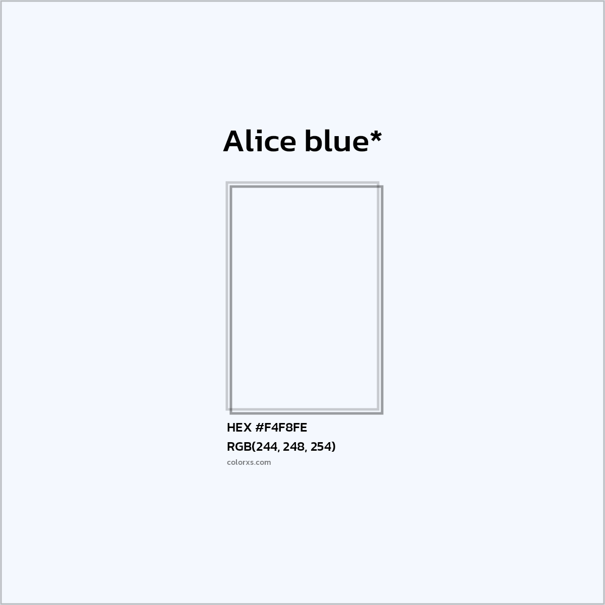 HEX #F4F8FE Color Name, Color Code, Palettes, Similar Paints, Images