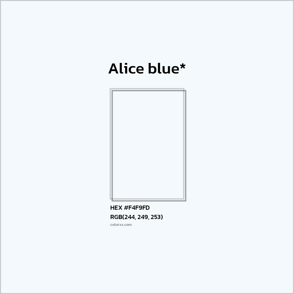 HEX #F4F9FD Color Name, Color Code, Palettes, Similar Paints, Images