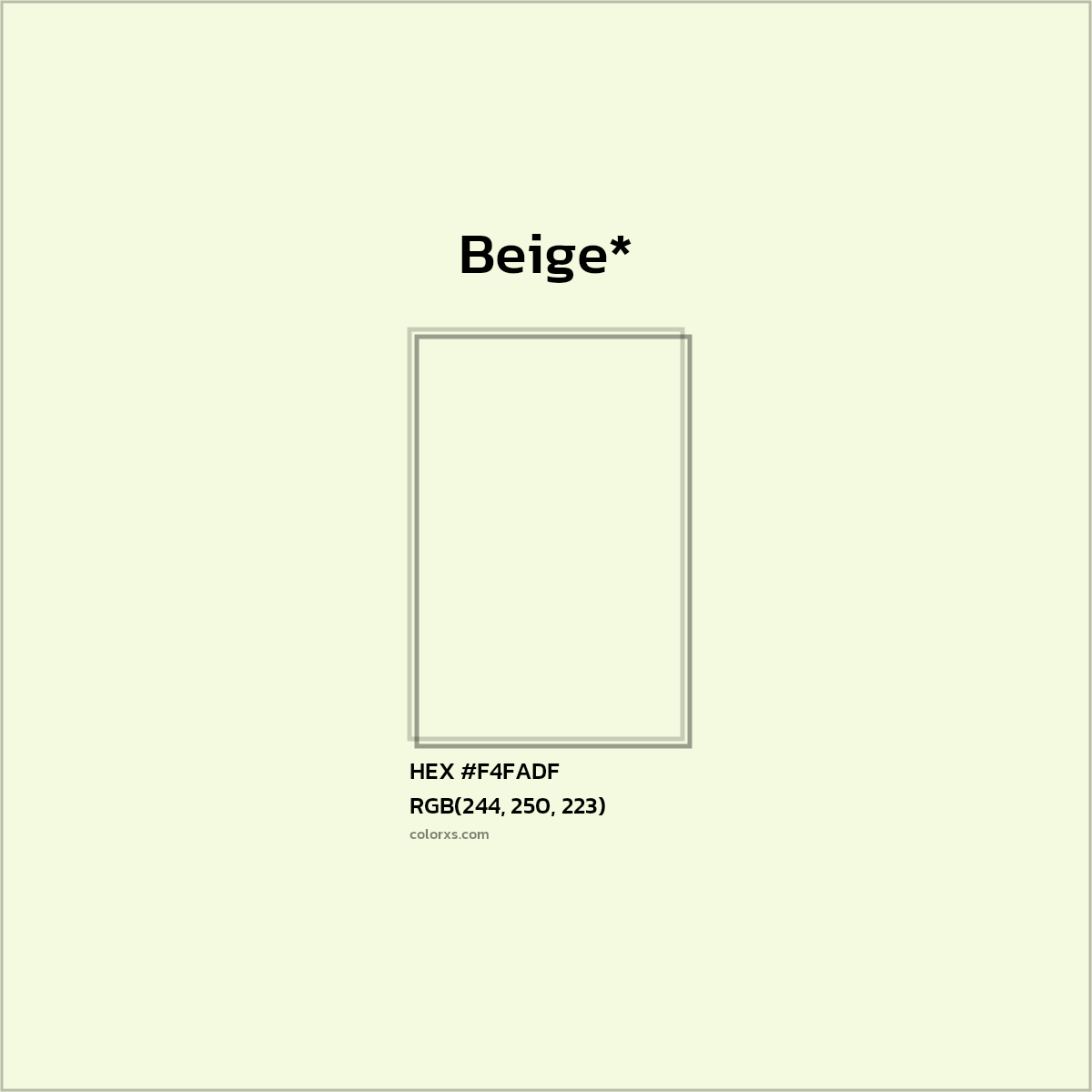 HEX #F4FADF Color Name, Color Code, Palettes, Similar Paints, Images