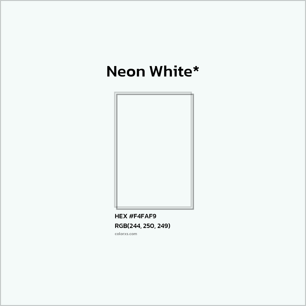 HEX #F4FAF9 Color Name, Color Code, Palettes, Similar Paints, Images