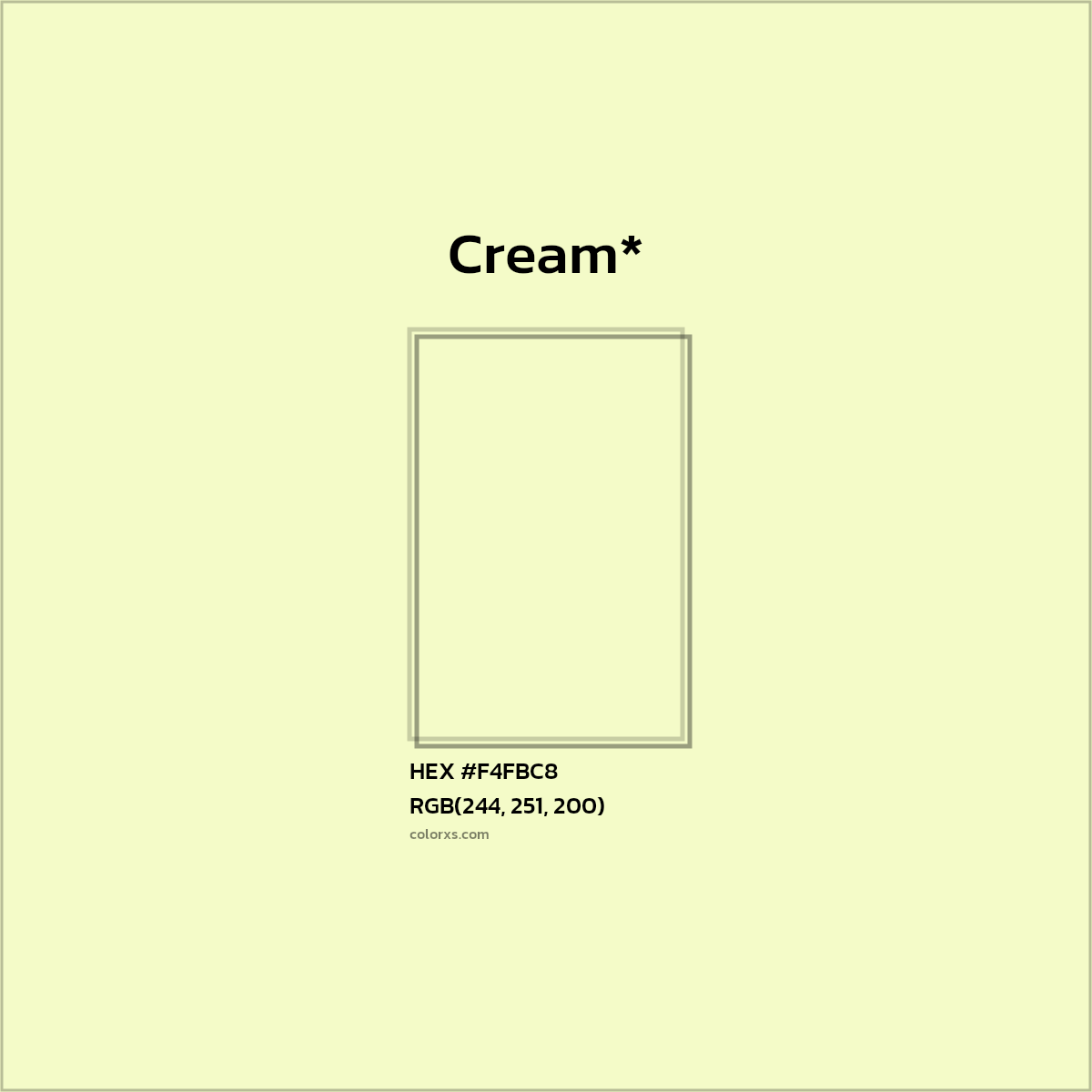HEX #F4FBC8 Color Name, Color Code, Palettes, Similar Paints, Images