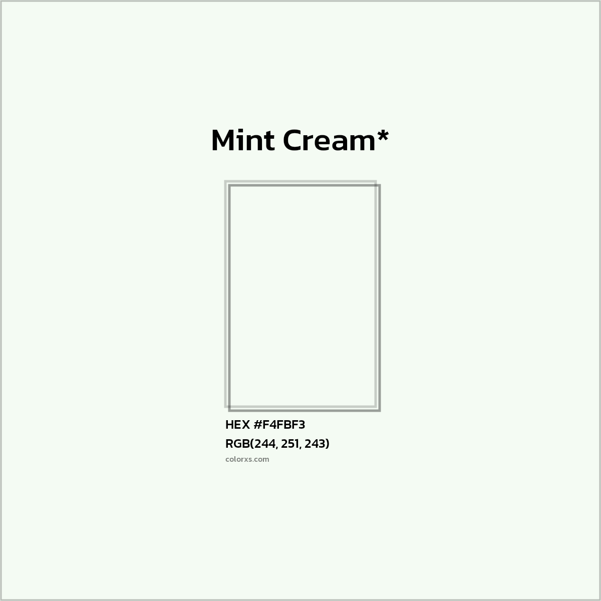 HEX #F4FBF3 Color Name, Color Code, Palettes, Similar Paints, Images