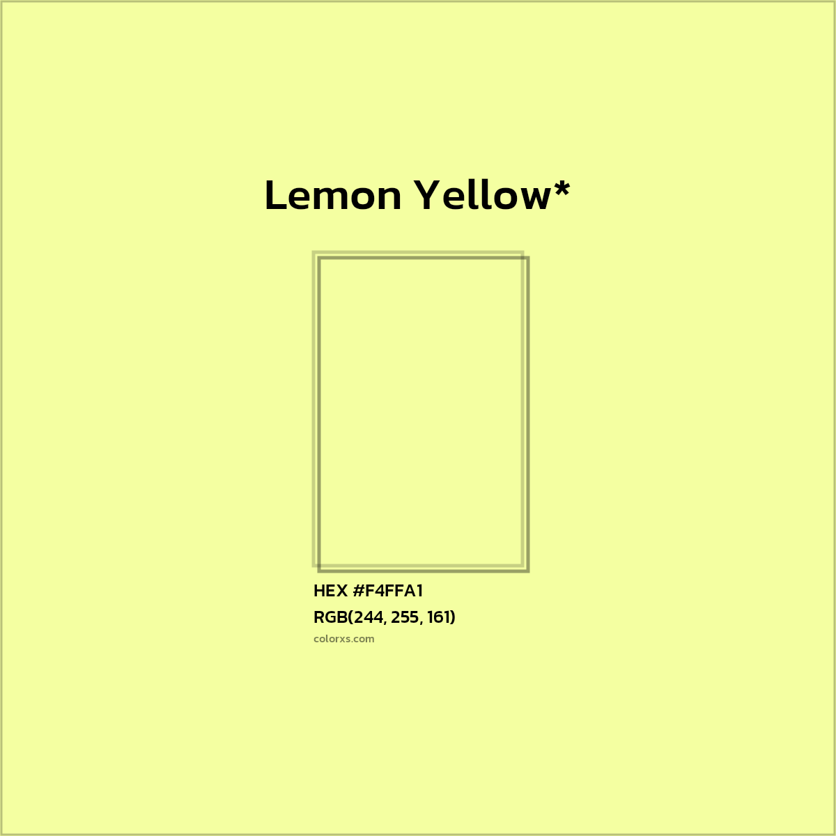 HEX #F4FFA1 Color Name, Color Code, Palettes, Similar Paints, Images
