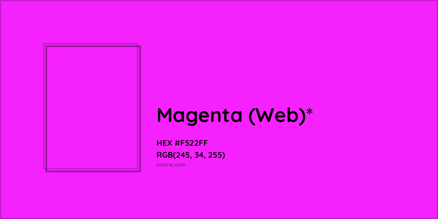 HEX #F522FF Color Name, Color Code, Palettes, Similar Paints, Images