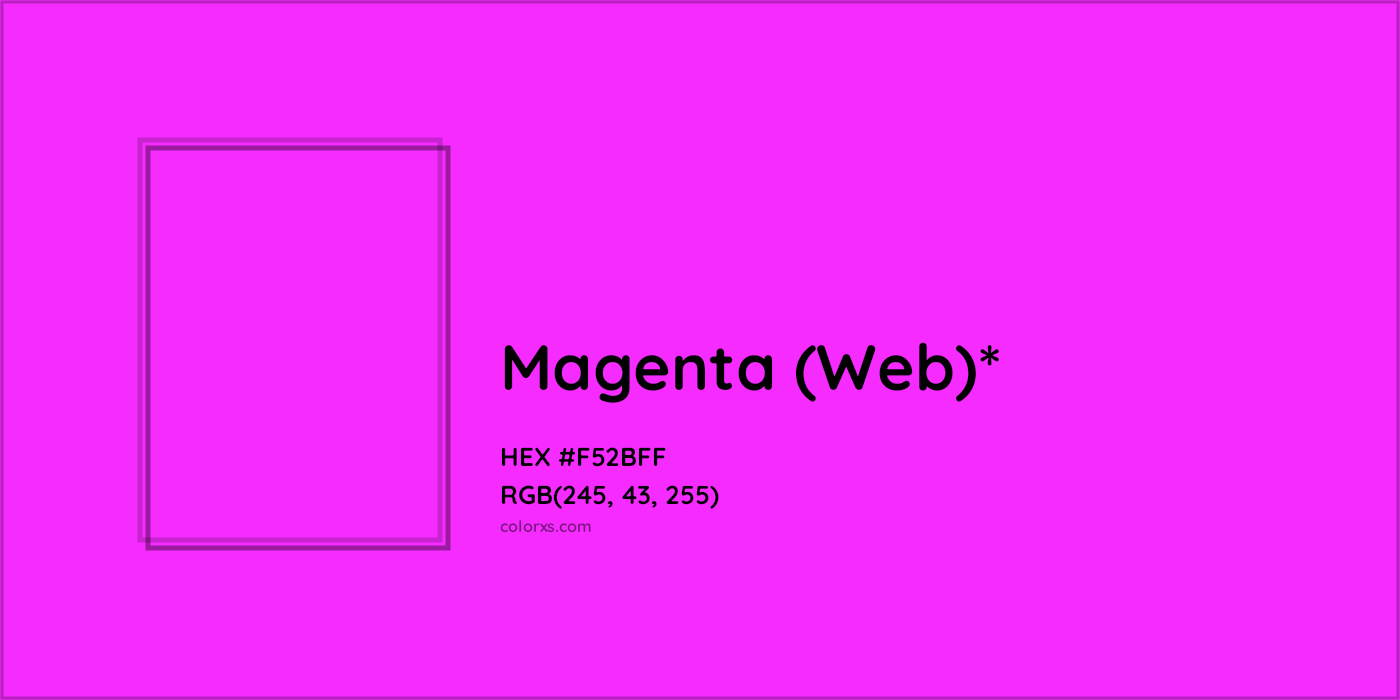 HEX #F52BFF Color Name, Color Code, Palettes, Similar Paints, Images