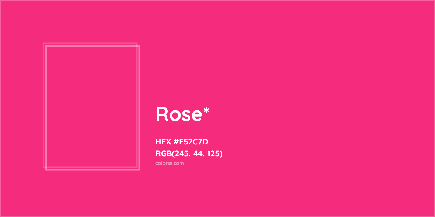 HEX #F52C7D Color Name, Color Code, Palettes, Similar Paints, Images