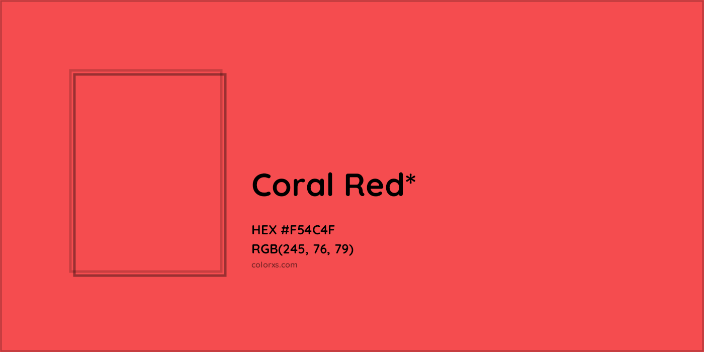 HEX #F54C4F Color Name, Color Code, Palettes, Similar Paints, Images