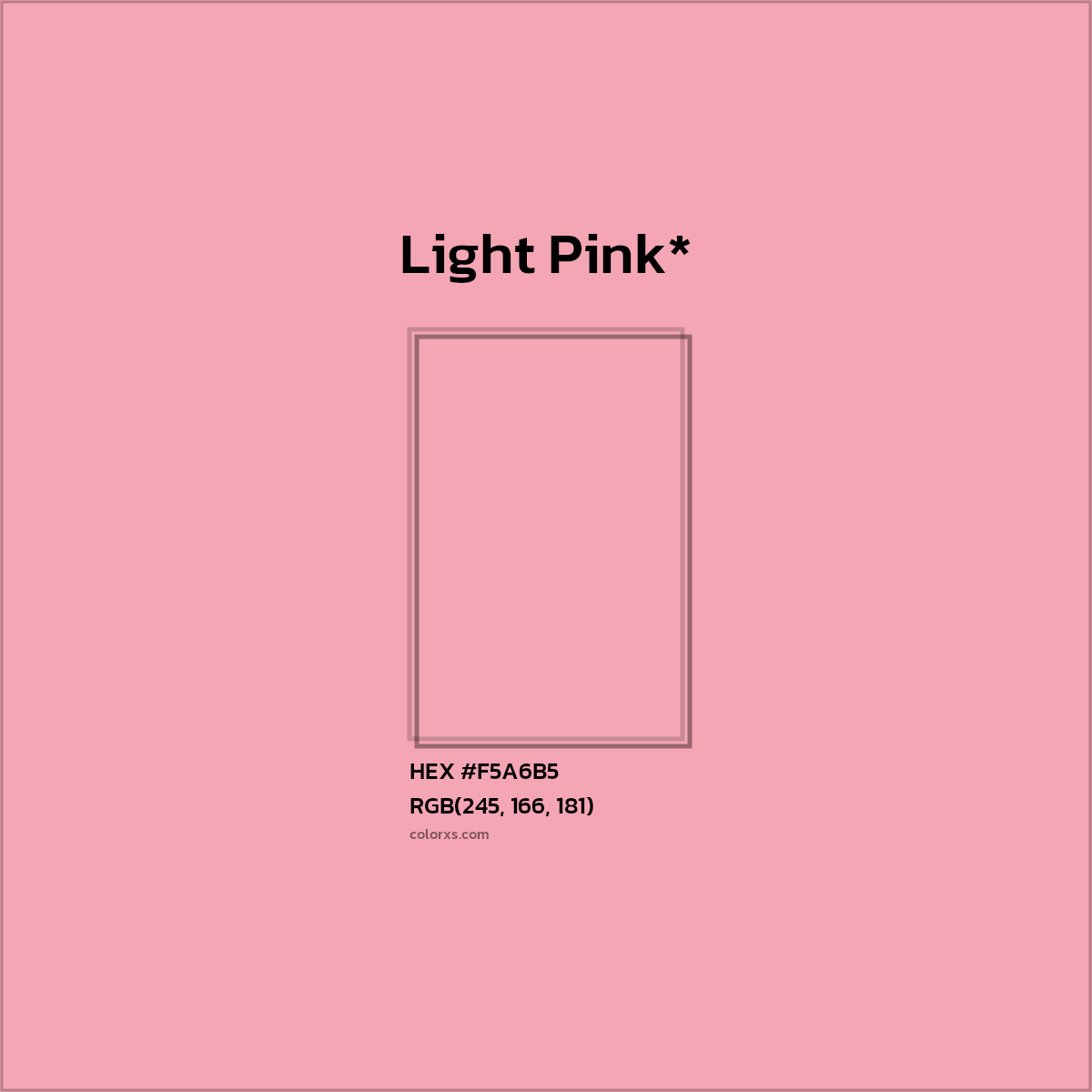 HEX #F5A6B5 Color Name, Color Code, Palettes, Similar Paints, Images