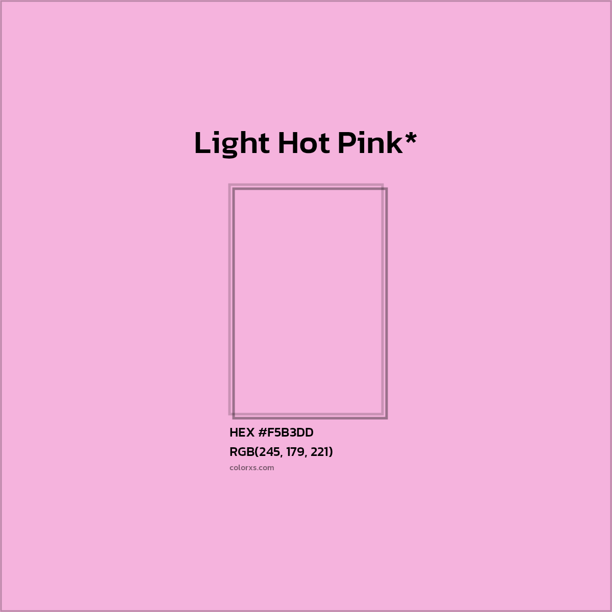 HEX #F5B3DD Color Name, Color Code, Palettes, Similar Paints, Images