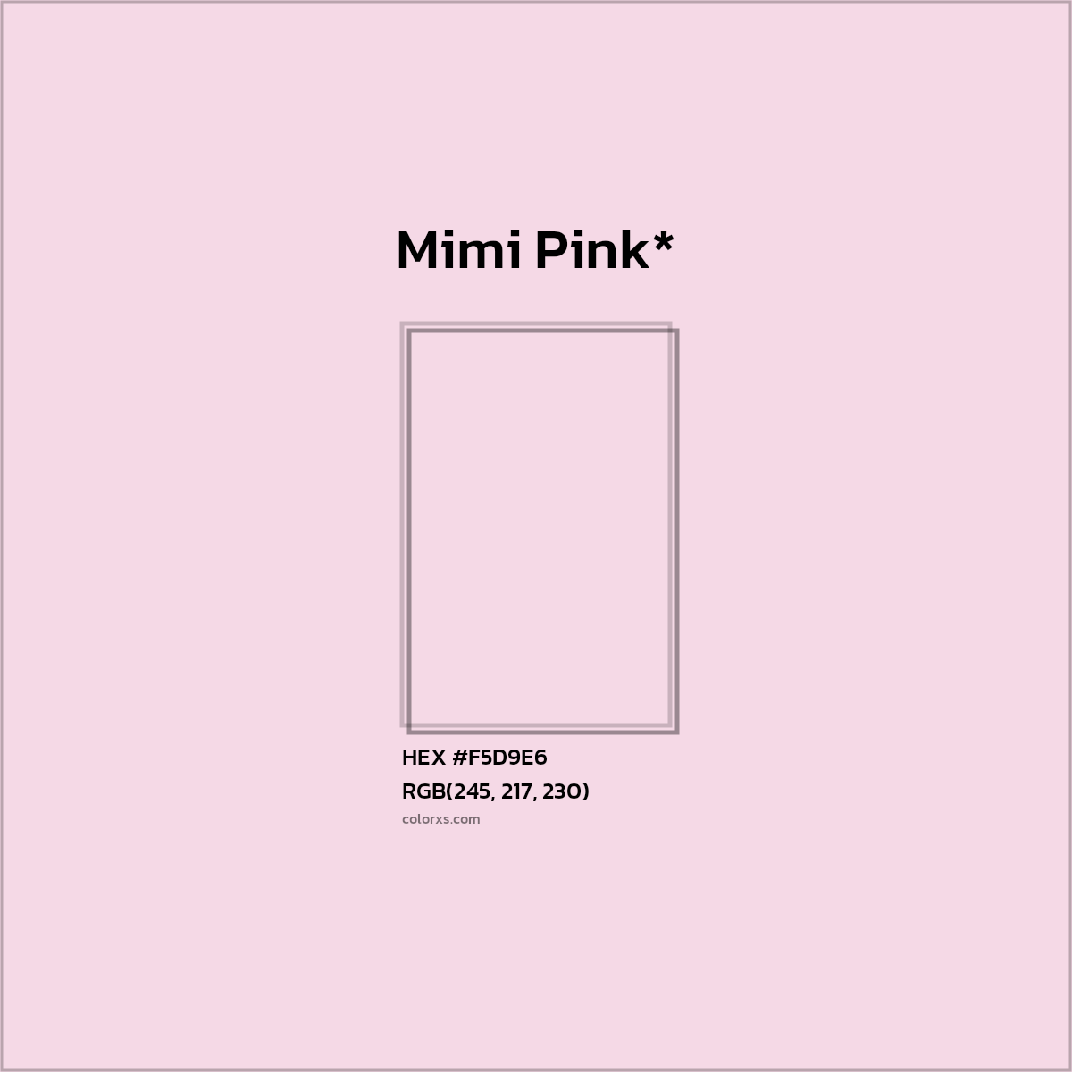 HEX #F5D9E6 Color Name, Color Code, Palettes, Similar Paints, Images
