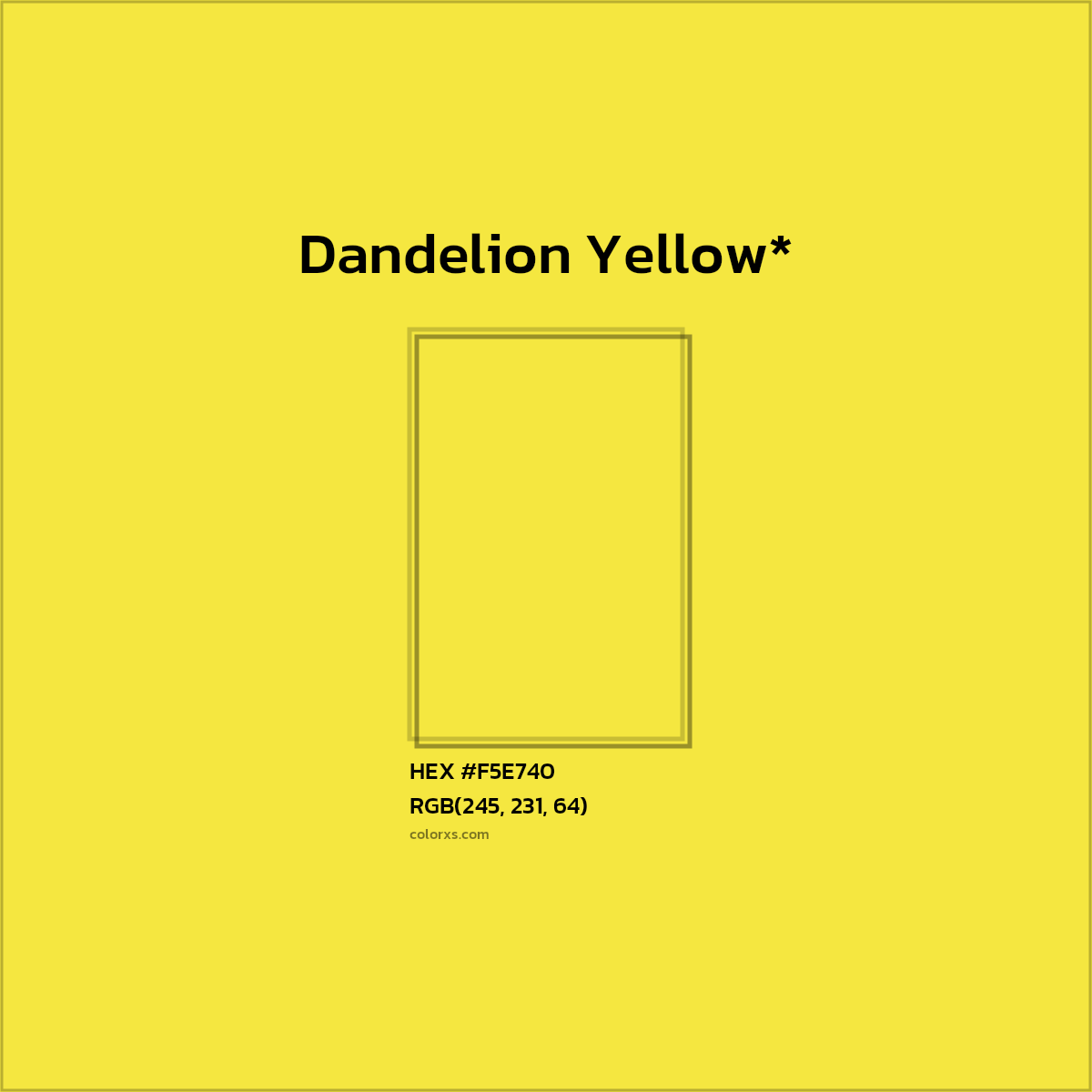HEX #F5E740 Color Name, Color Code, Palettes, Similar Paints, Images