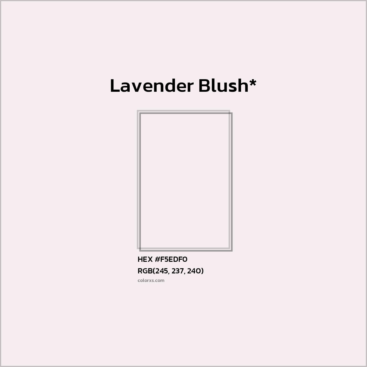 HEX #F5EDF0 Color Name, Color Code, Palettes, Similar Paints, Images