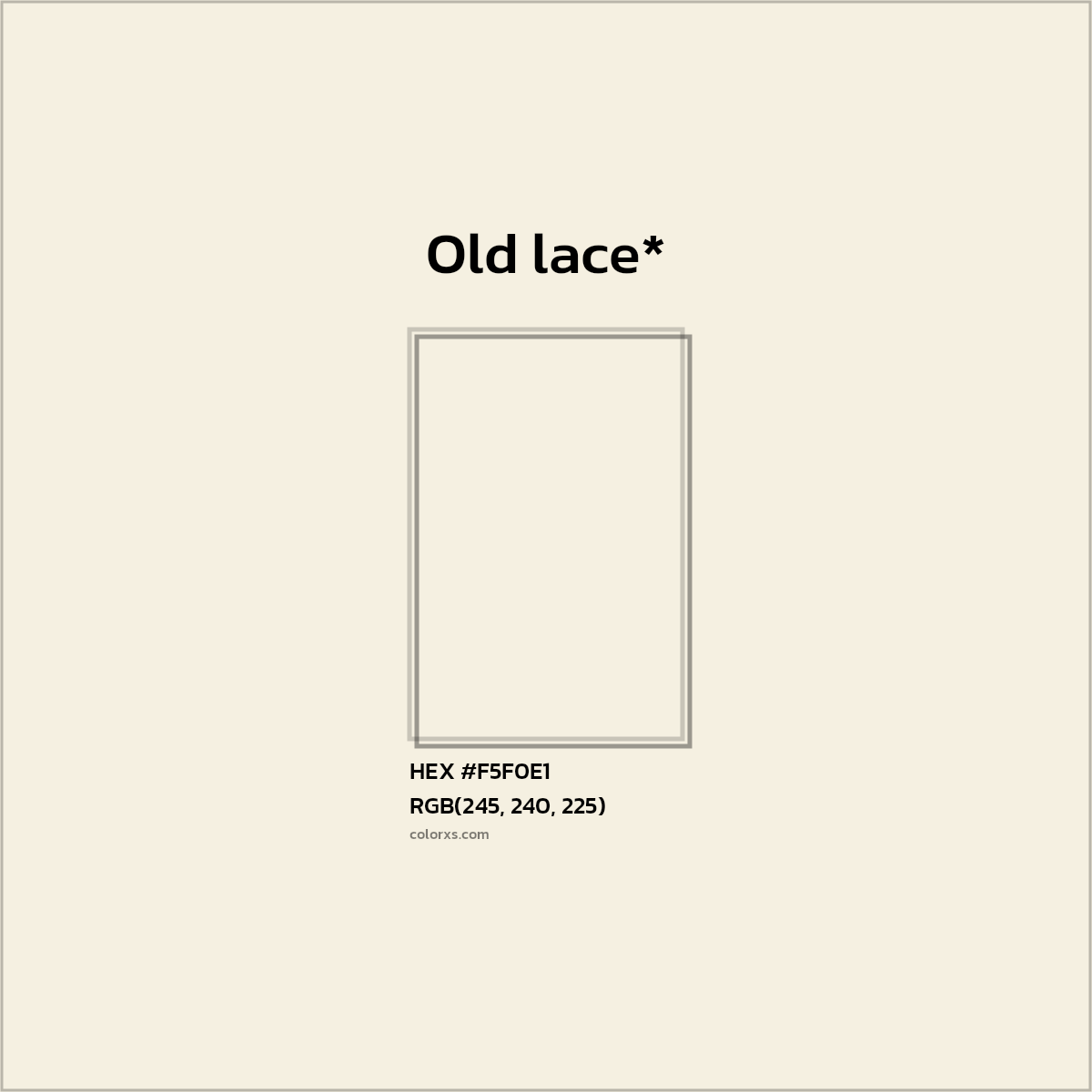 HEX #F5F0E1 Color Name, Color Code, Palettes, Similar Paints, Images