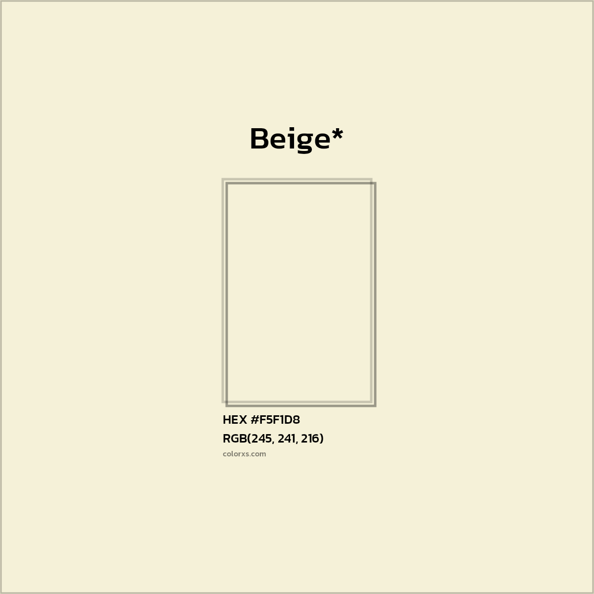 HEX #F5F1D8 Color Name, Color Code, Palettes, Similar Paints, Images