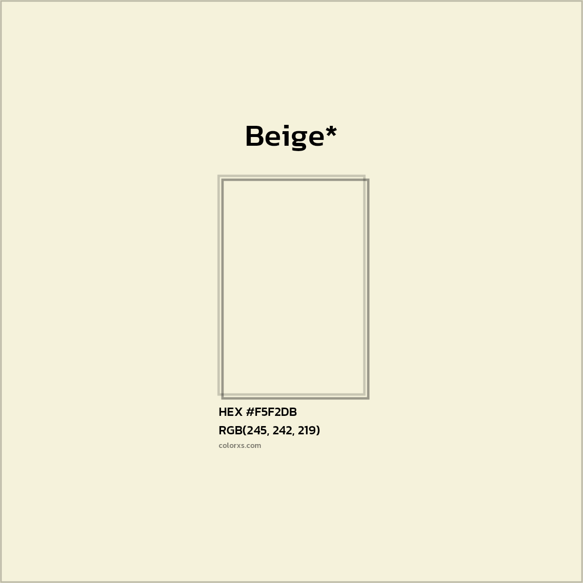 HEX #F5F2DB Color Name, Color Code, Palettes, Similar Paints, Images