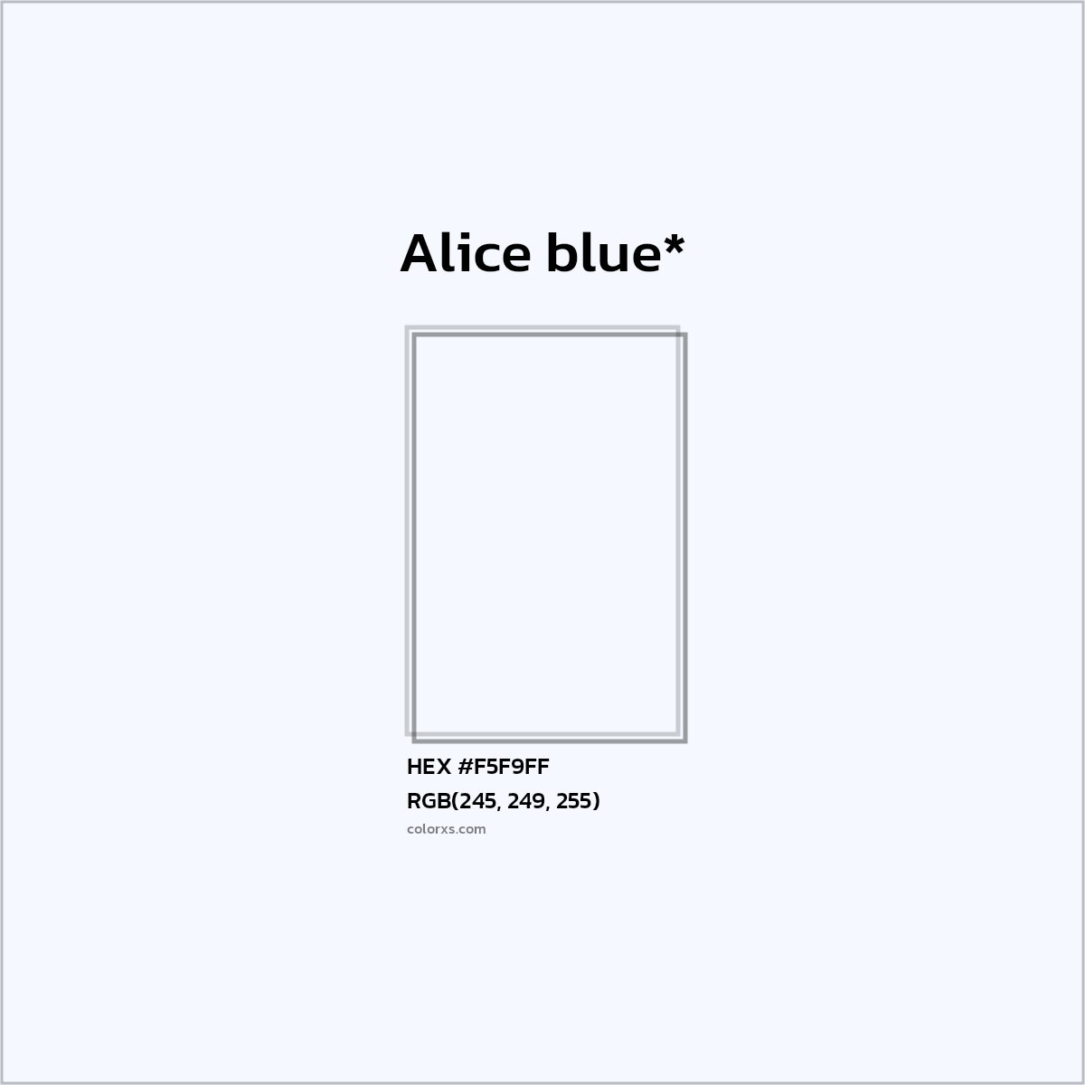 HEX #F5F9FF Color Name, Color Code, Palettes, Similar Paints, Images
